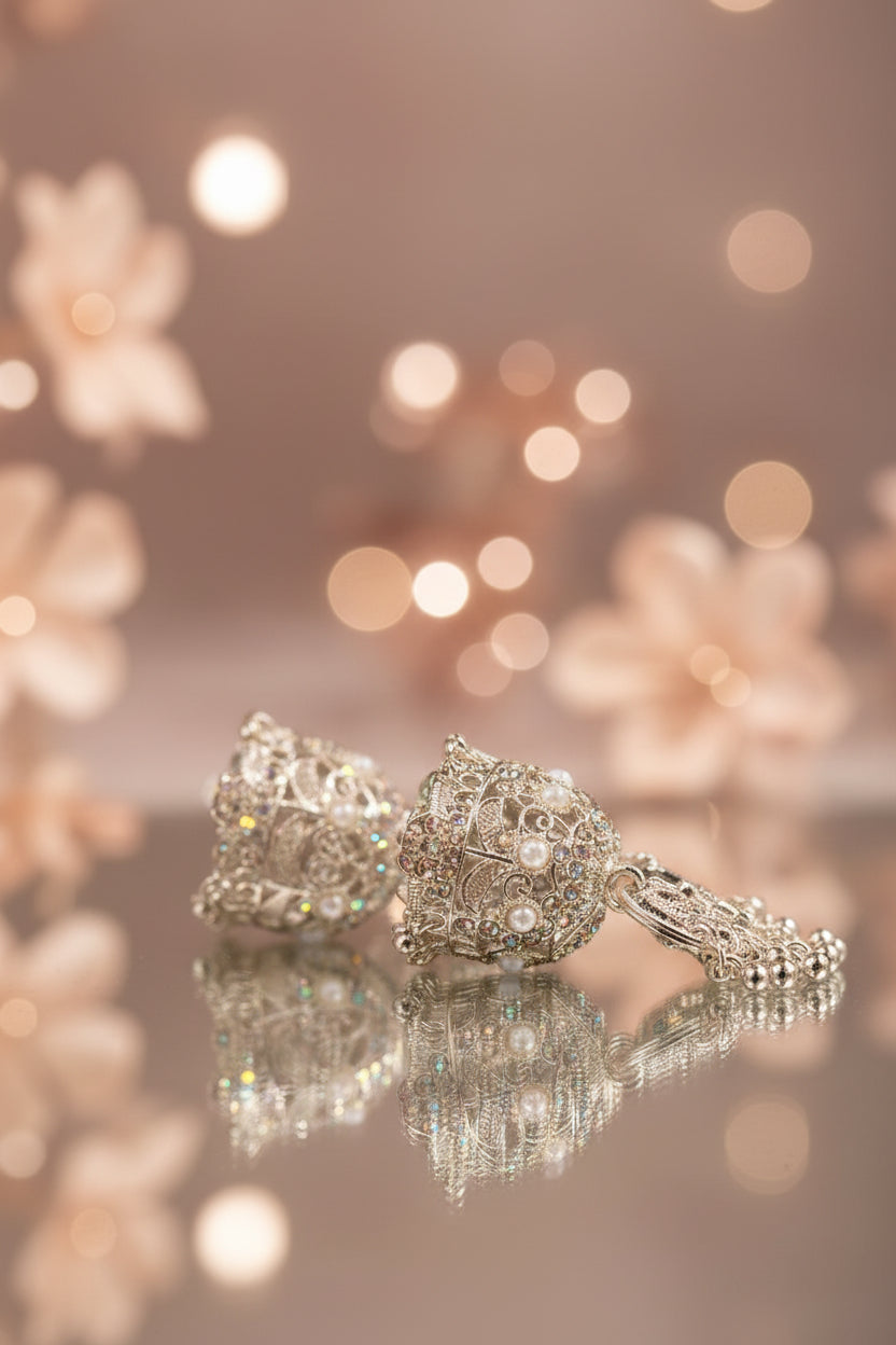 Oxidised shining silvers earrings for women's ✨