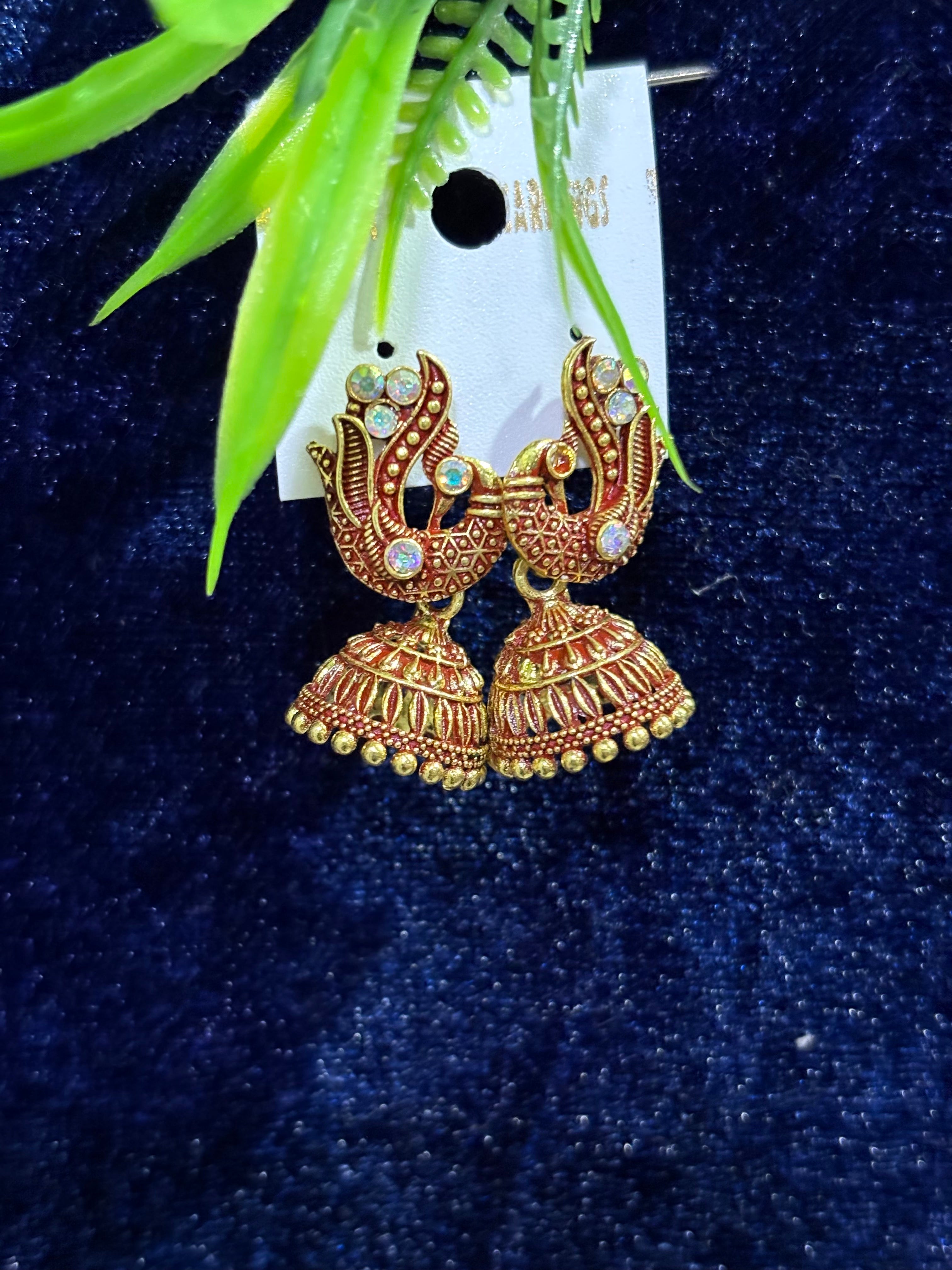 Red gold earrings for women's