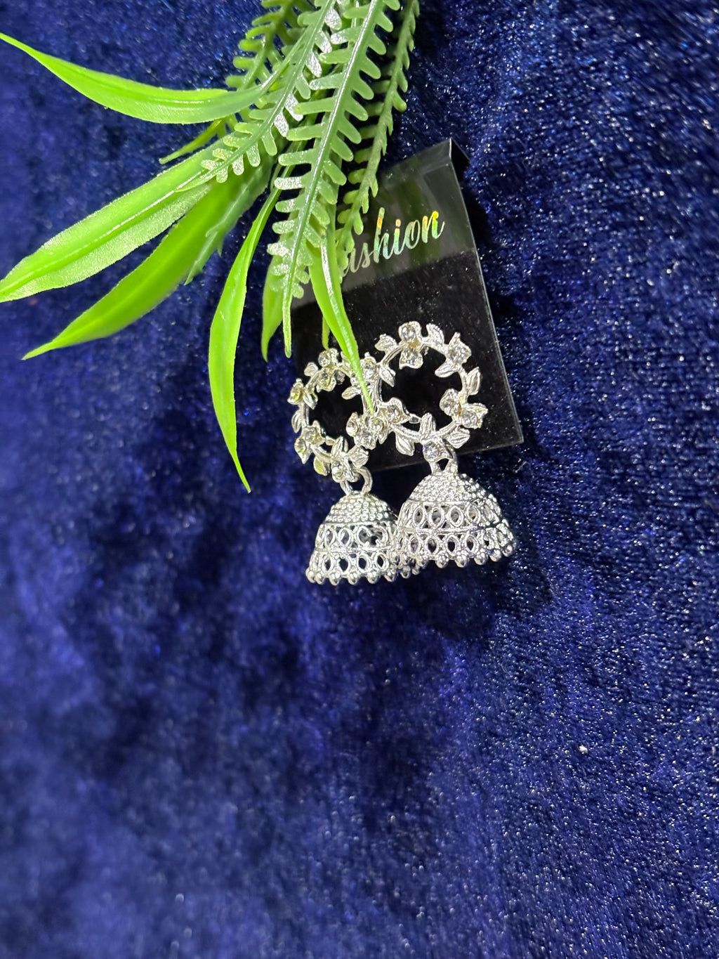 Oxidised silver earring